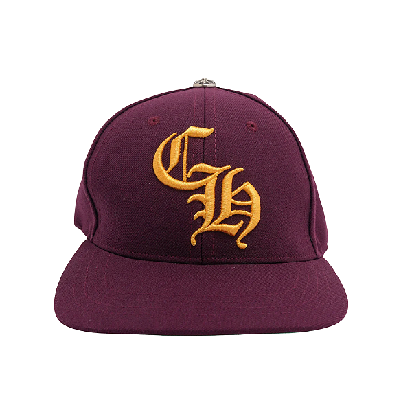 CHROME HEARTS - Boné CH Baseball "Vinho/Amarelo" -NOVO-