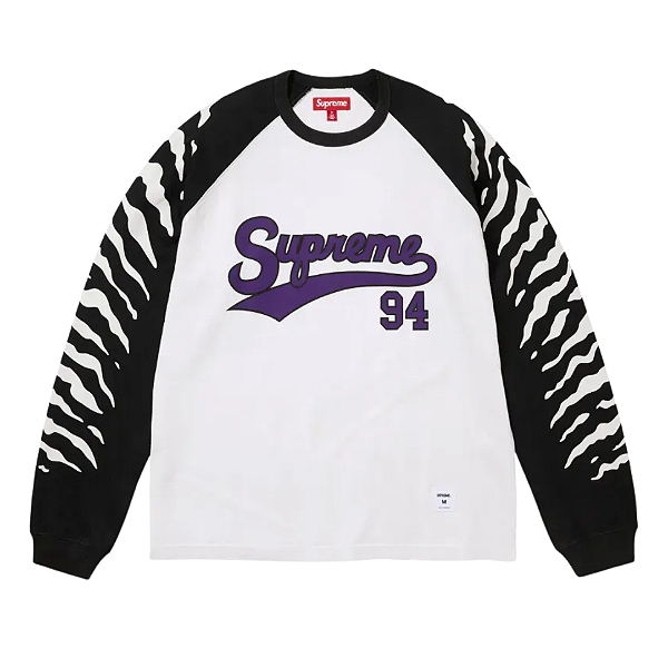 SUPREME - Camiseta Manga Longa Tiger Raglan L/S Top "Branco" -NOVO-