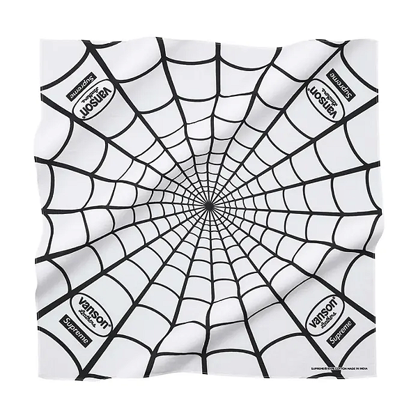 SUPREME x VANSON LEATHERS - Bandana Spider-Man "Branco" -NOVO-