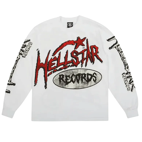 HELLSTAR - Camiseta Manga Longa "Branca" -NOVO-