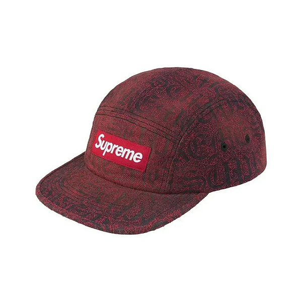 SUPREME - Boné Stitched Old English Denim Camp "Vermelho" -NOVO-