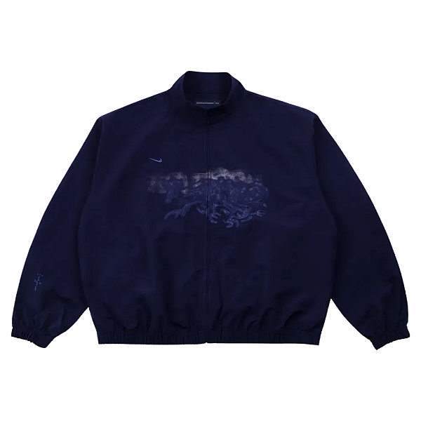 TRAVIS SCOTT X FRAGMENT X NIKE - Jaqueta Tokyo Windbreaker Zip Up "Azul Escuro" -NOVO-