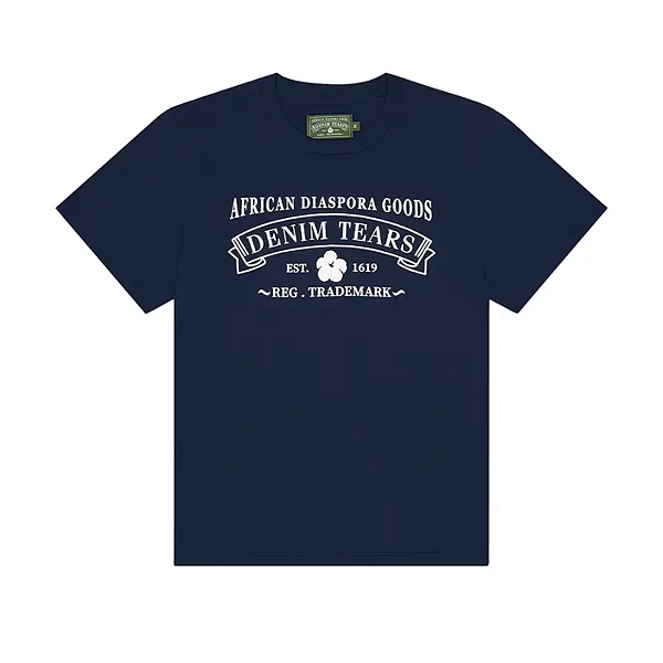DENIM TEARS - Camiseta ADG "Azul Escuro" -NOVO-