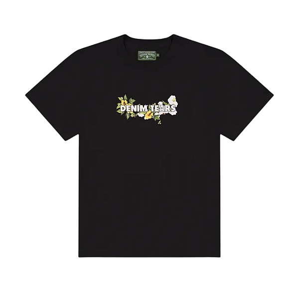 DENIM TEARS - Camiseta Cotton Floral Logo "Preto" -NOVO-