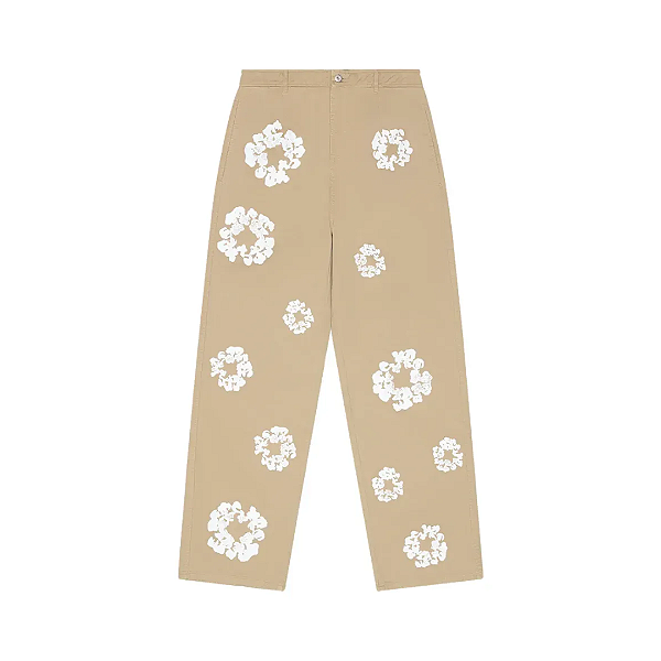 DENIM TEARS - Calça Cotton Wreath Chino "Bege" -NOVO-