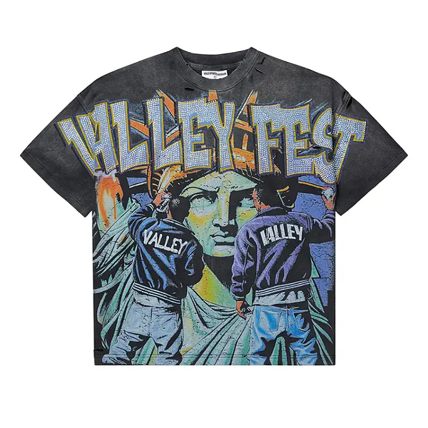 VALE LIVES FOREVER - Camiseta Bling Graffiti "Preto" -NOVO-