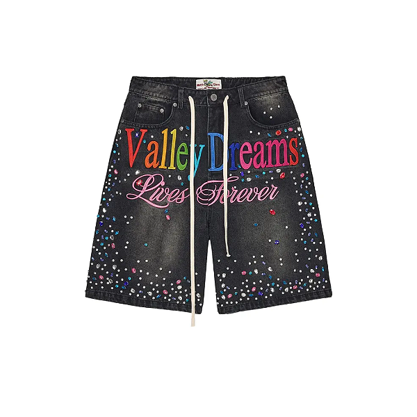 VALE LIVES FOREVER - Bermuda Ice Cream Jorts "Preto" -NOVO-