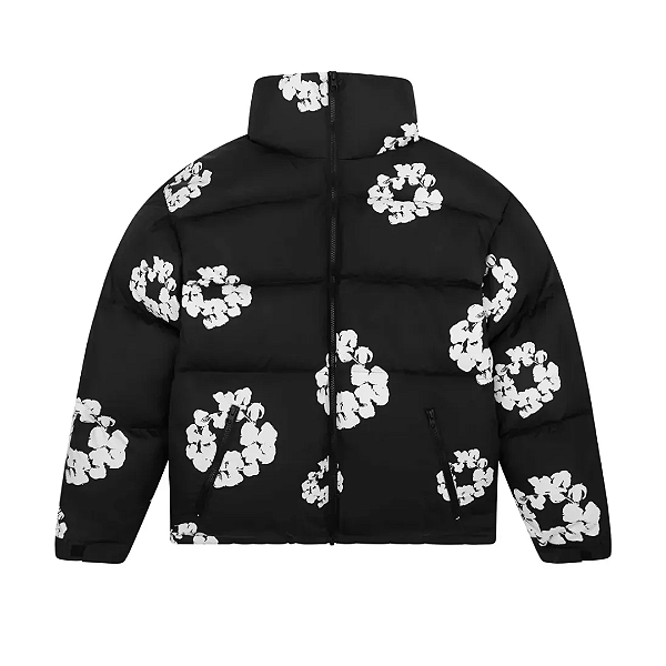 DENIM TEARS - Jaqueta Puffer Cotton Wreath "Preto" -NOVO-