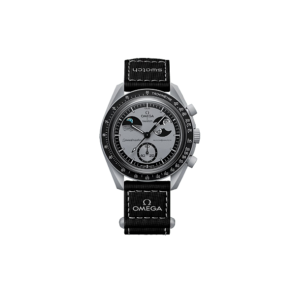 SWATCH x OMEGA - Relógio Bioceramic Mission To Earthphase "Preto/Cinza" -NOVO-