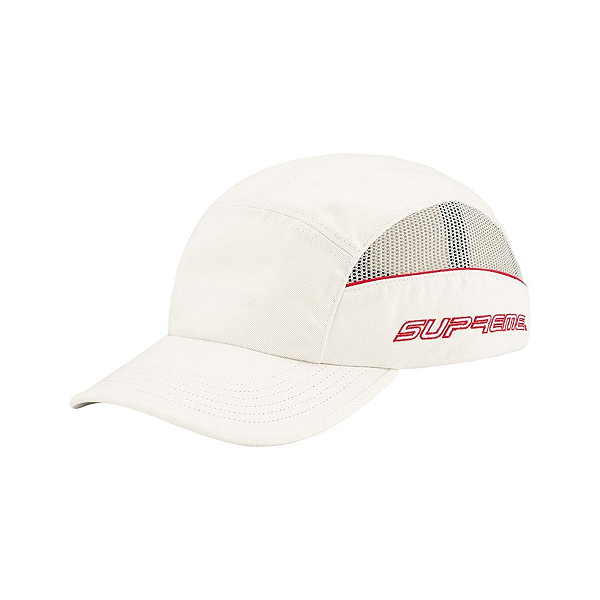 SUPREME - Boné Side Mesh Piping Camp SS26 "Branco" -NOVO-
