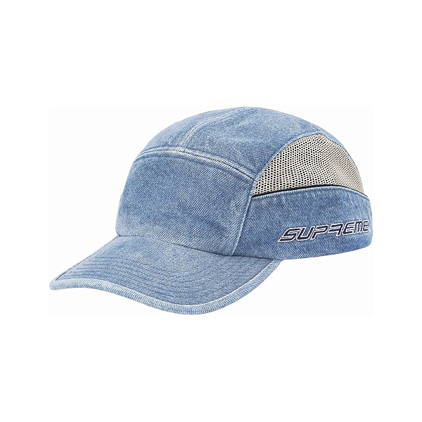 SUPREME - Boné Side Mesh Piping Camp SS26 "Denim" -NOVO-