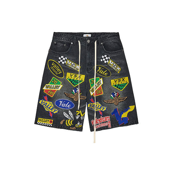 VALE LIVES FOREVER - Bermuda Passport Jorts "Black" -NOVO-