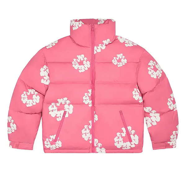 DENIM TEARS - Jaqueta Puffer Cotton Wreath "Rosa" -NOVO-
