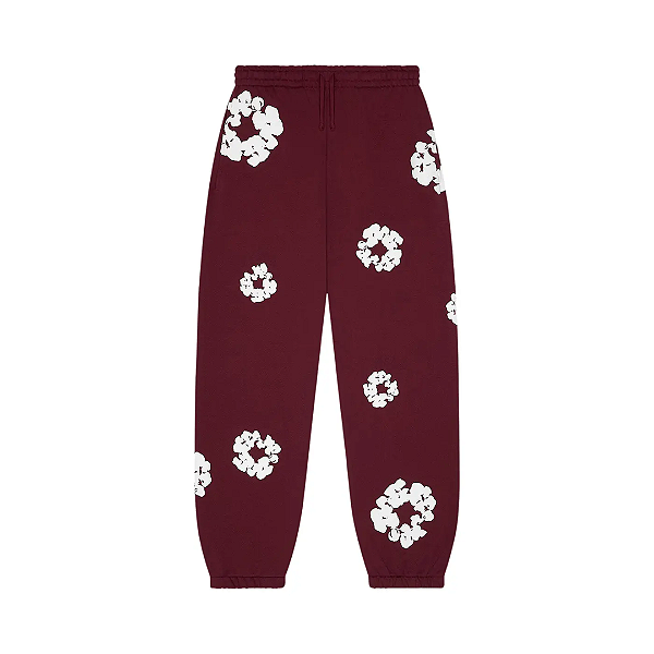 DENIM TEARS - Calça De Moletom Cotton Wreath "Vinho" -NOVO-