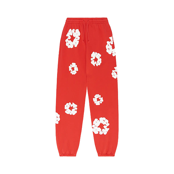 DENIM TEARS - Calça De Moletom Cotton Wreath "Vermelho" -NOVO-