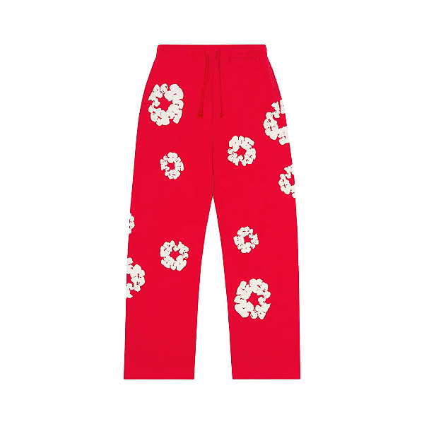 DENIM TEARS - Calça De Moletom Cotton Wreath "Vermelho" -NOVO-