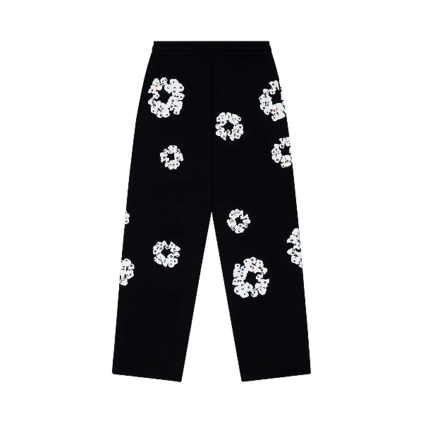 DENIM TEARS - Calça Cotton Wreath Rhinestone "Preto" -NOVO-