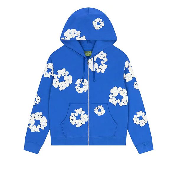 DENIM TEARS - Moletom Cotton Wreath Zip "Azul" -NOVO-
