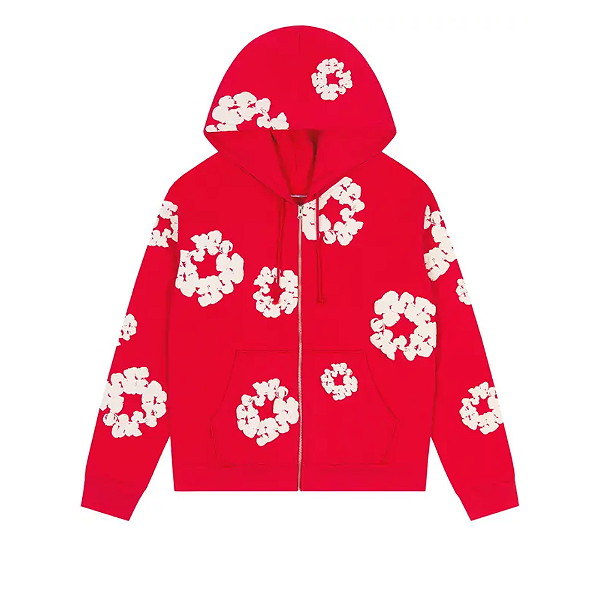 DENIM TEARS - Moletom Cotton Wreath Zip "Vermelho" -NOVO-