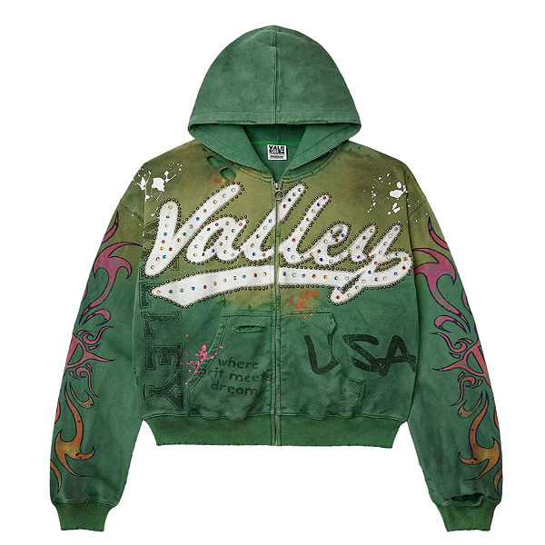 VALE LIVES FOREVER - Moletom Inferno Zip Up "Verde" -NOVO-