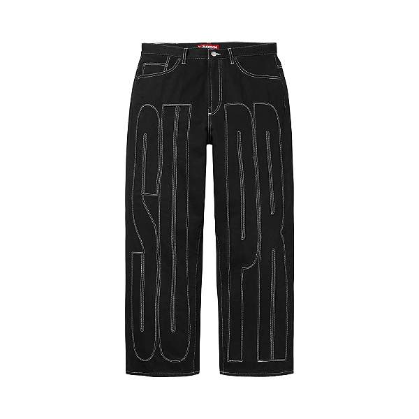 SUPREME - Calça Inset Spellout Baggy "Preto" -NOVO-
