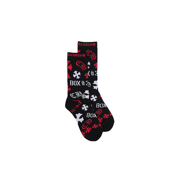 CHROME HEARTS - Meia Stencil (UNIDADE) "Preto" -NOVO-