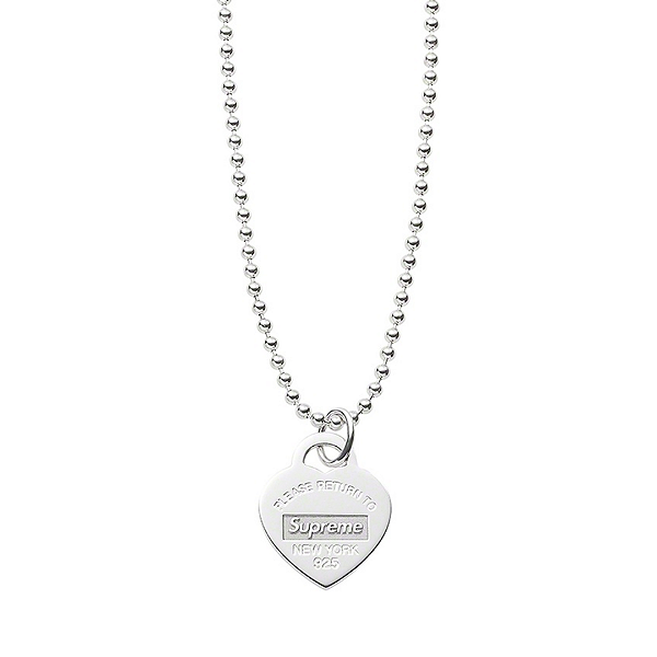 SUPREME x TIFFANY & CO - Colar c/ Pigente Return to Tiffany Heart "Prata" -NOVO-