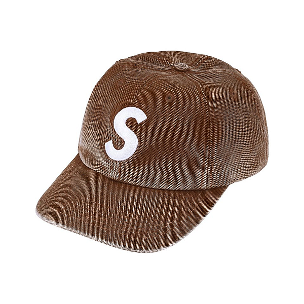 SUPREME - Boné Pigment Coated S Logo 6-Panel SS26 "Marrom" -NOVO-