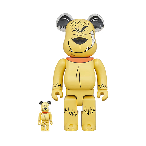 PRÉ VENDA -MEDICOM TOY X WACKY RACERS - Boneco Bearbrick 100% & 400% Set "Muttley" -NOVO-
