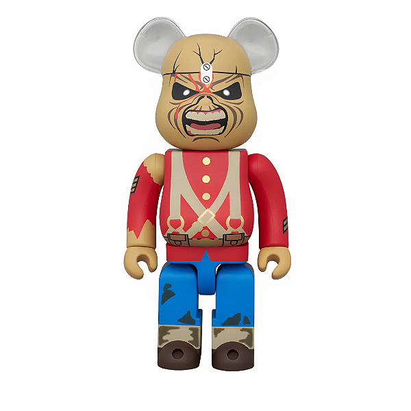 MEDICOM TOY - Boneco Bearbrick 400% Iron Maiden "Eddie The Trooper" -NOVO-