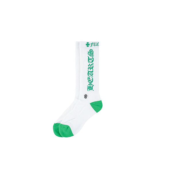 CHROME HEARTS - Meia Fuck You Spirit (UNIDADE) "Branco/Verde" -NOVO-