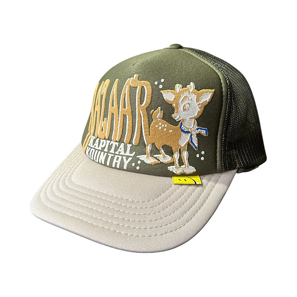 KAPITAL - Boné Kountry Osaka Bazaar Print Trucker "Bege/Verde" -NOVO-