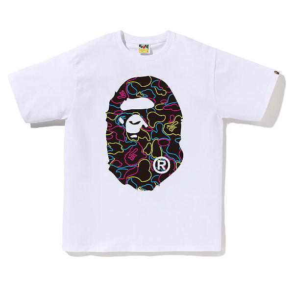 BAPE - Camiseta Neon Big Ape Head "Branco" -NOVO-