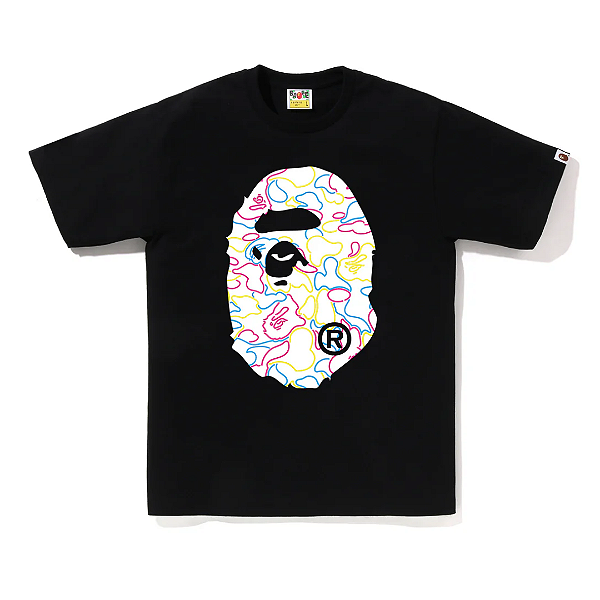 BAPE - Camiseta Neon Big Ape Head "Preto" -NOVO-