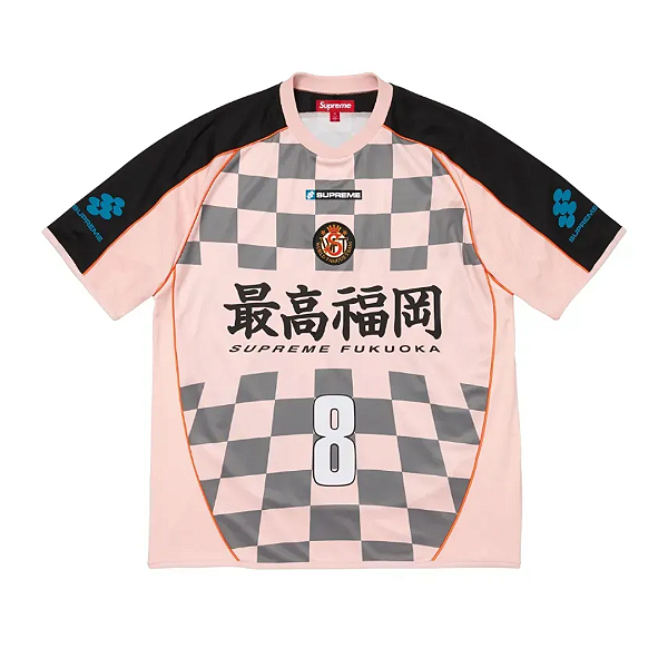 SUPREME - Camisa Checkerboard Soccer Jersey "Rosa" -NOVO-