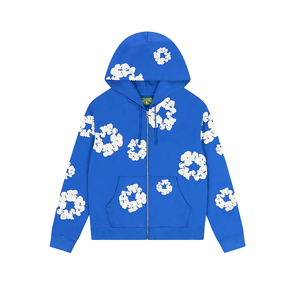 DENIM TEARS - Moletom Cotton Wreath Zip "Azul" -NOVO-