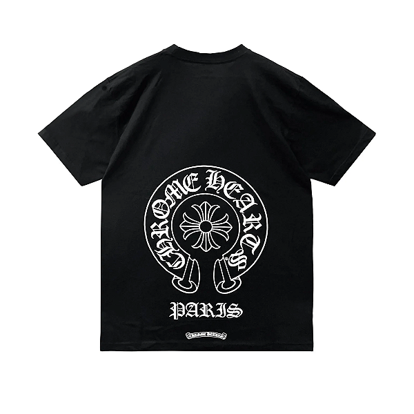 CHROME HEARTS - Camiseta Paris Exclusive Horseshoe "Preto" -NOVO-