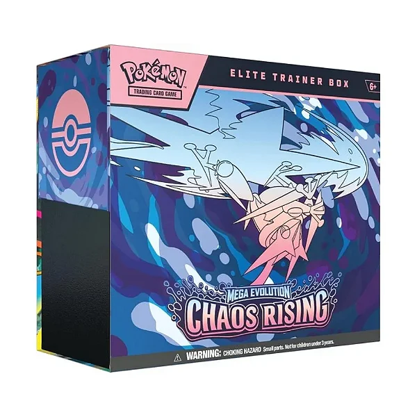PRÉ VENDA - Pokémon Mega Evolution 2026 - "English Chaos Rising Elite Trainer Box" -NOVO-