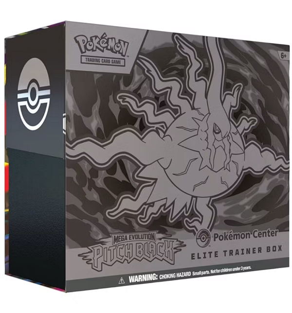PRÉ VENDA - Pokémon Mega Evolution 2026 - "English Pitch Black Pokemon Center Elite Trainer Box" -NOVO-