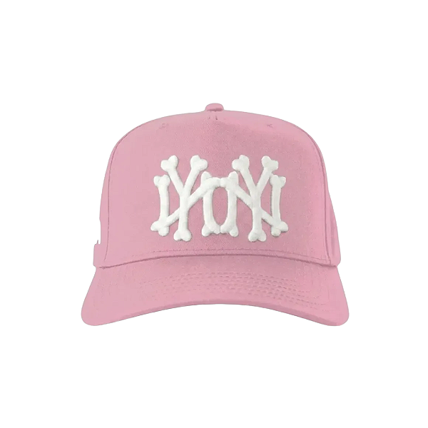 OMA DESIGN STUDIOS - Boné NY NY Bones Curved Brim "Rosa Claro" -NOVO-