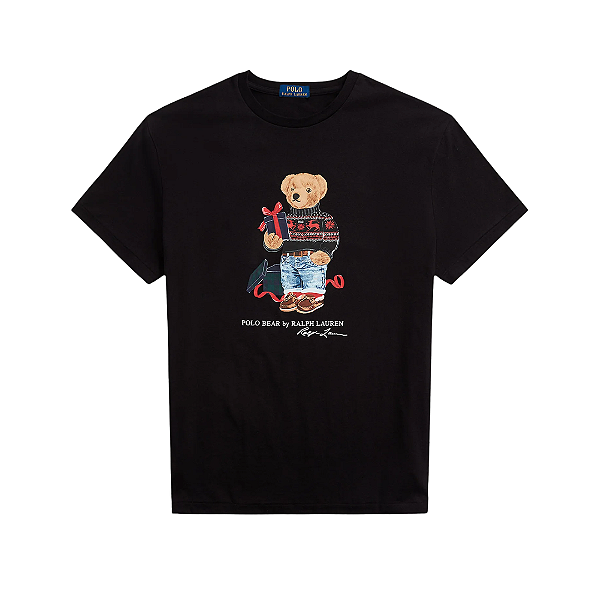 POLO RALPH LAUREN - Camiseta Polo Bear Holiday "Preto" -NOVO-