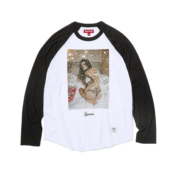 SUPREME x LARRY CLARK - Camiseta Sequin Raglan Neighbor FW26 "Preto" -NOVO-