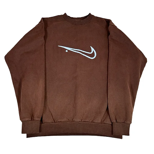 PRÉ VENDA - NIKE x TRAVIS SCOTT - Moletom CJ Reverse Swoosh Crewneck "Marrom" -NOVO-