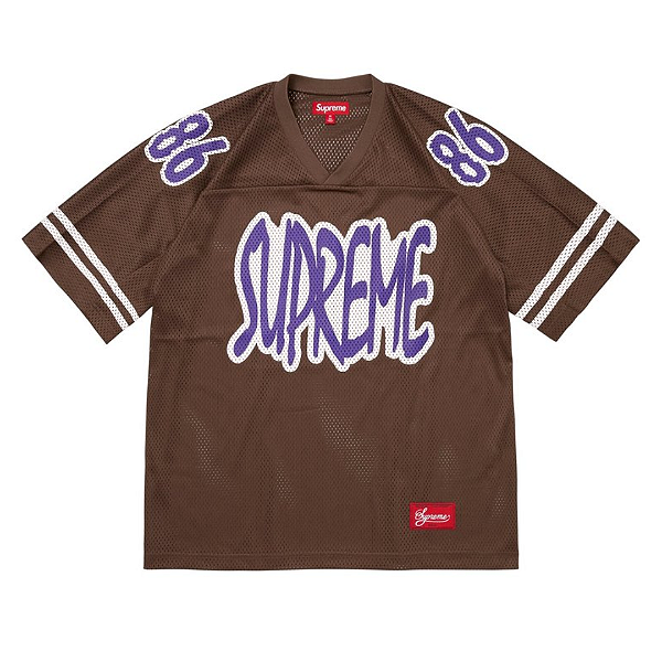 SUPREME - Camiseta Jersey Reflective Football FW26 "Marrom" -NOVO-