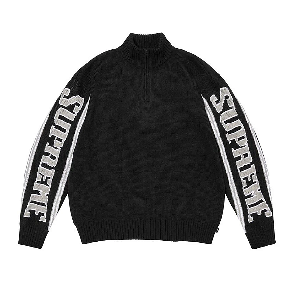 SUPREME - Suéter Zip Up Half FW26 "Preto" -NOVO-