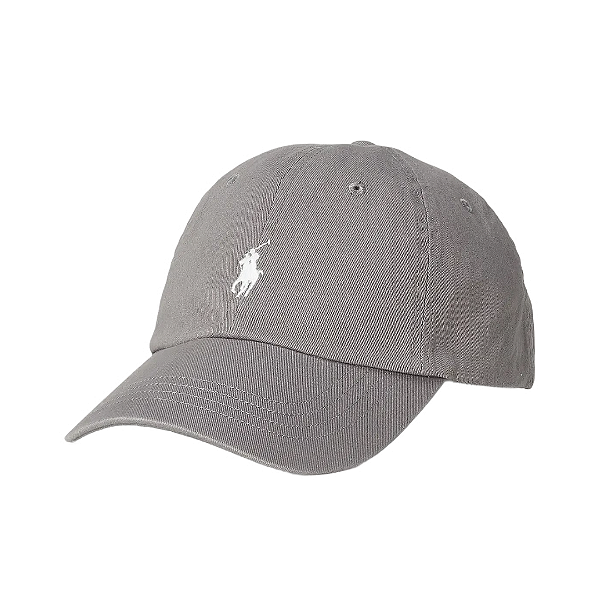 POLO RALPH LAUREN - Boné The Iconic Coton Chino Ball "Cinza/Branco" -NOVO-