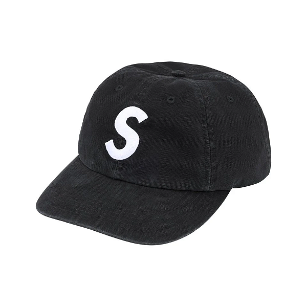 SUPREME - Boné Washed Canvas S Logo 6-Panel FW26 "Preto" -NOVO-