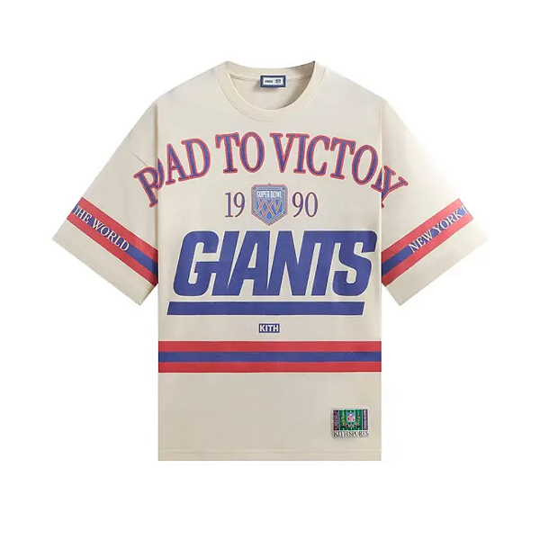 KITH x NFL - Camiseta New York Giants Victory Vintage Bishop "Creme" -NOVO-