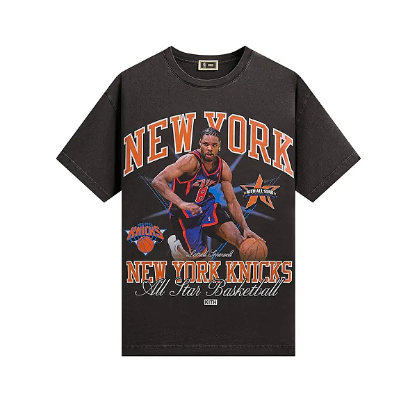 KITH x NBA - Camiseta All-Star New York Knicks "Latrell Sprewell" Vintage "Preto" -NOVO-