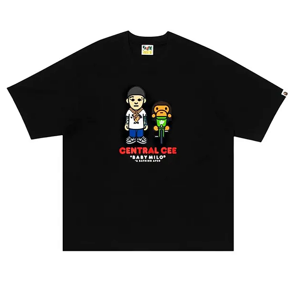 BAPE x SPOTIFY x CENTRAL CEE - Camiseta Baby Milo Relaxed Fit "Preto" -NOVO-